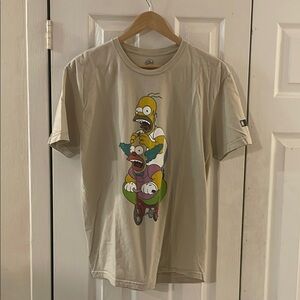 The Simpsons Neff “Homer and Krusty” T- Shirt Size Large In Beige